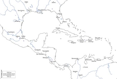 Central America Free Map Free Blank Map Free Outline Map Free Base