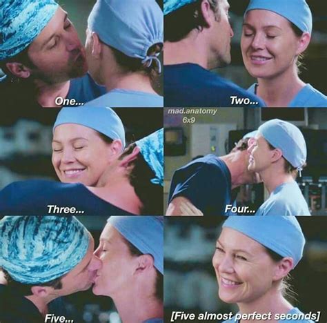 Two Doctors Kissing Each Other With The Caption That Says Five Almost Perfect Seconds