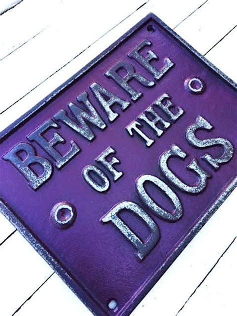 Beware Of Dog Cast Iron Sign 50 Custom Colorspet By Theironnook Cast