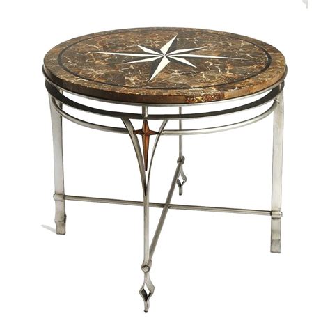 Butler Regina Fossil Stone And Metal Foyer Table Foyer Table Round