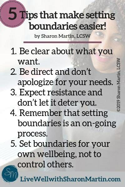 Chart On Five Tips For Making Boundaries Easy To Set You Can Read The