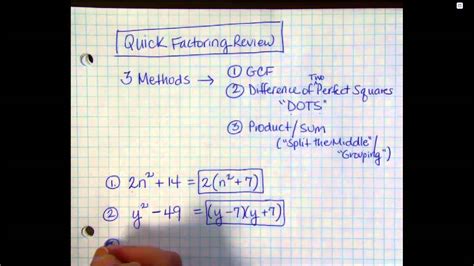 Factoring Review Youtube