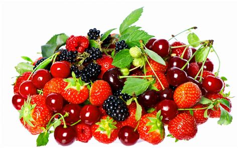 Wallpaper Food Fruit Strawberries Cherries Berries Blackberries