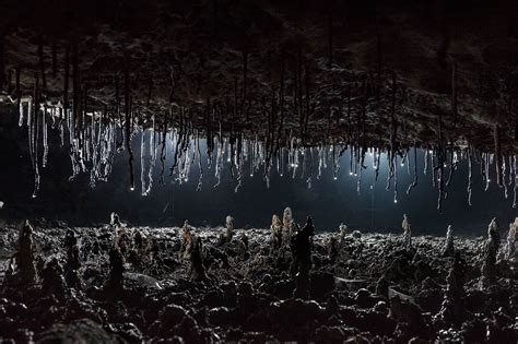 Inside The Deep Caves Carved By Lava Grand Landscape Dark Cave