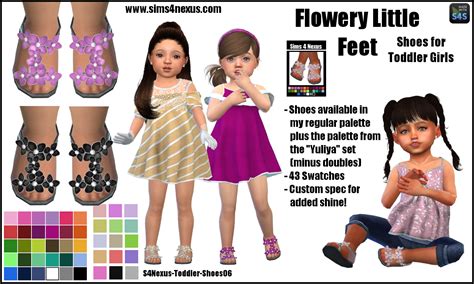 Sims 4 Ccs The Best Flowery Little Feet Shoes For Toddler Girls