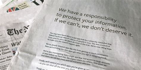 Mark Zuckerberg Takes Out Full Page Newspaper Ads To Say Sorry For