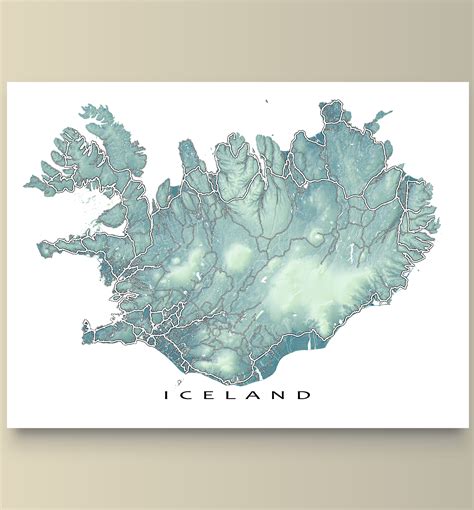 Iceland Map Wall Art Prints Reykjavik Travel Map Print Etsy Map