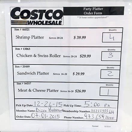Alternatively, you can do your shopping via the costco app or online store and receive your order at home. Costco® Party Platter Order Form Up-Sell - Fixtures Close Up