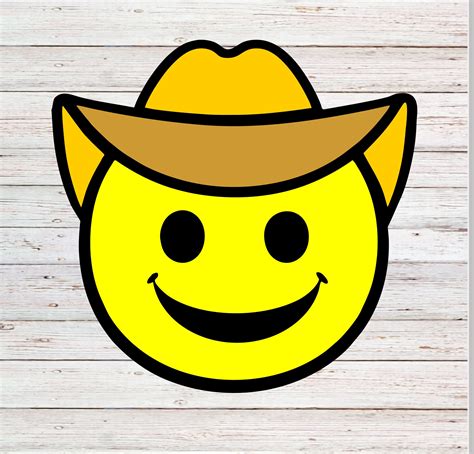 Cowboy Smiley Faces Svg Layered And Silhouette Svg Png Etsy