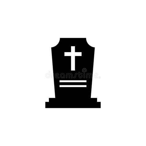 Rip Grave Vector Icon Tombstone Gravestone Death Rest In Peace Flat