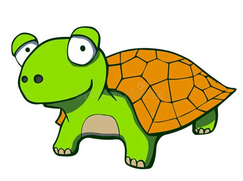 Cute Cartoon Turtle Vector Illustration Stock Vector Illustration Of