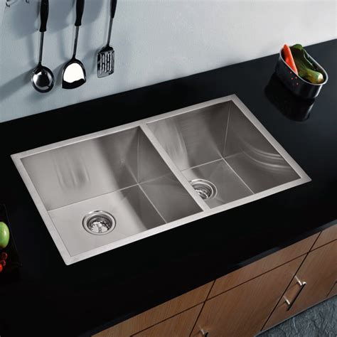 Water Creation 6040 Double Bowl Stainless Steel Undermount Kitchen