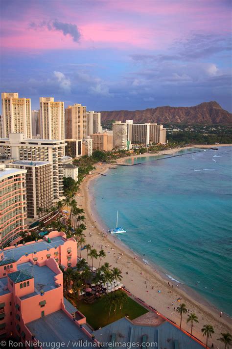 Sunrise Waikiki Beach Honolulu Hawaii Photos By Ron Niebrugge