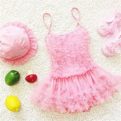 Lovely Baby Girl Swimsuit Nappy Baby Princess Skirt Conjoined Children
