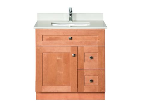 This bathroom vanity is the result of several customers requesting our original vanity but needing a top we use a solid maple top finished with a waterproof polyurethane varnish. 30 ̎ Maple Wood Bathroom Vanity in Almond - Combo ...
