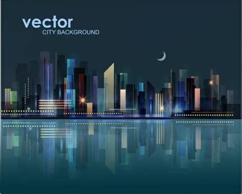 City Skyline Landscape Silhouette Vector Set Vectors Graphic Art