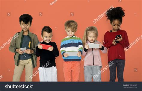 Little Children Playing Smart Phone Stock Photo 572180587 Shutterstock