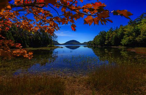 Фото Eagle Lake Acadia National Park осень бесплатные картинки на Fonwall
