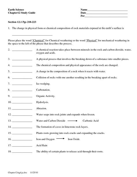 Science 5th Grade Worksheet