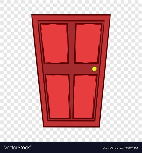 Red Wooden Door Icon Cartoon Style Royalty Free Vector Image