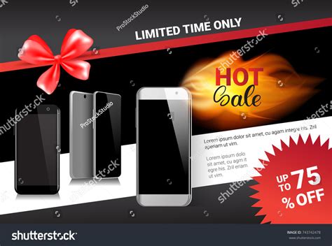 1736 Sale Poster Design With Smart Phone Stock Vectors Images