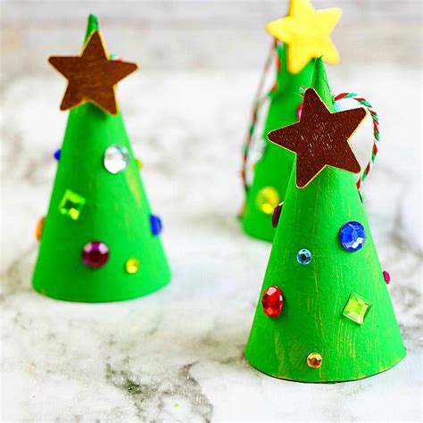 Super Easy Christmas Tree Cone Ornament Craft For Kids Sunshine Whispers