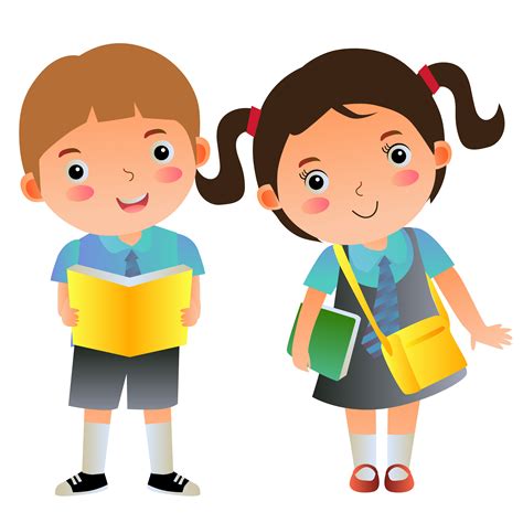 School Boy And Girl Vector Art Icons And Graphics For Free Download