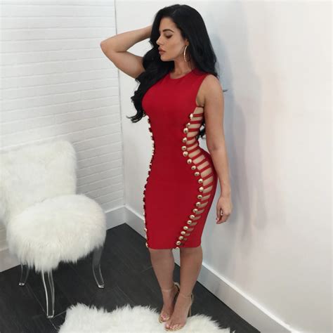 2019 new women bandage dress fashion sexy dress hip party nightclub hollow out clothing style