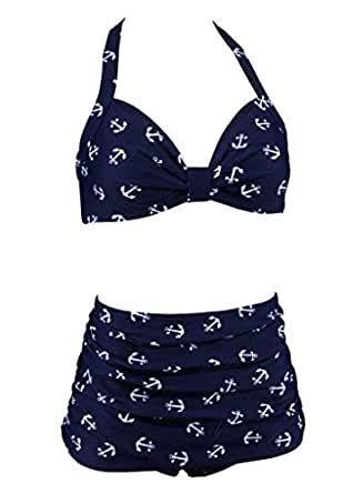 Aloha Beachwear Damen Bikini Anker Anchor Rockabilly Sailor A1009