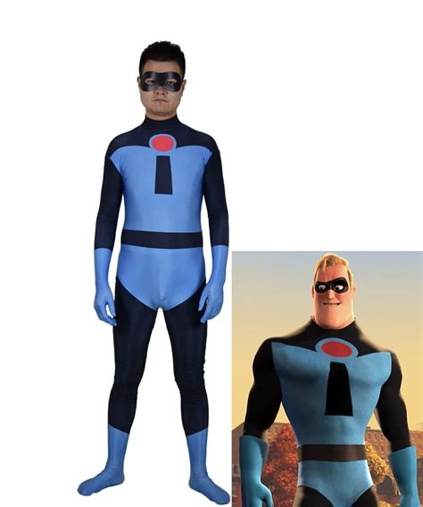 Movie Costume Adult Blue Mr Incredible Zentai Catsuits Lycra Spandex