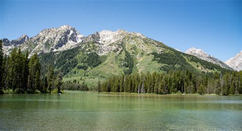 Mountains Landscape Across The Lake With Green Water Image