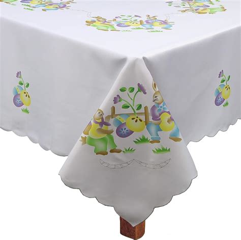 Creative Linens Easter Bunny Egg Tablecloth 68 Square