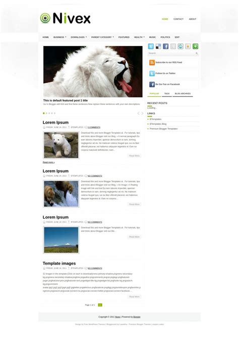 Download Nivex Blogger Template JWtemplates