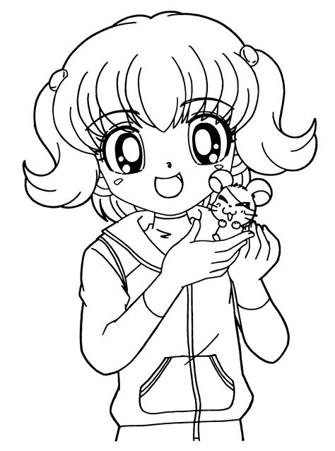 Manga Girl Coloring Page Free Printable Coloring Pages On Coloori