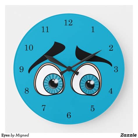 Eyes Large Clock Clock Blue Wall Clocks Blue Clocks