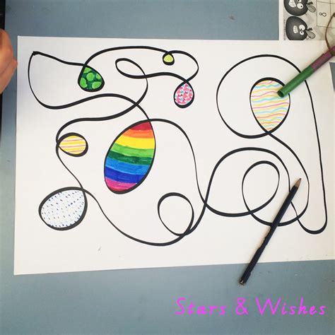 Stars And Wishes Easy Art Activity Squiggle Line Drawings