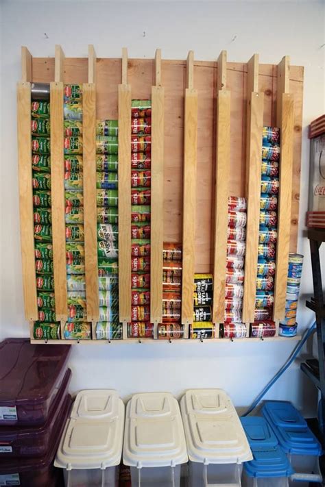 Canned Food Storage Rolling System My Husband Built Holds 120 Cans