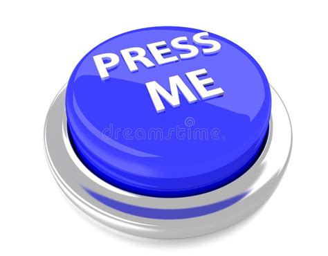 Push On Blue Push Button 3d Illustration Stock Illustration