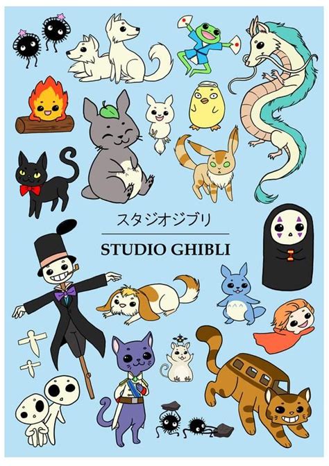 Studio Ghibli Chibi Poster A5a4 Print In 2020 Studio