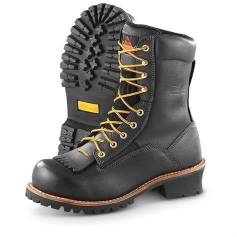 Mens Thorogood® 8 Logger Work Boots Black 221851 Work Boots At