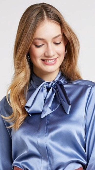 Blousewatcher On Twitter Royal Blue Satin Blouse