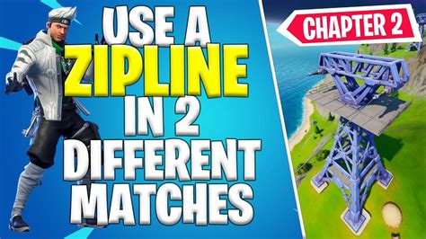 Use A Zipline In 2 Different Matches Week 9 Chapter 2 Fortnite Youtube