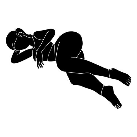 women sleeping on floor flat character silhouette on white background 5057621 vector art at