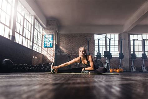 Young Woman At The Gymnasium Stock Photo Image Of Stretch Trainer