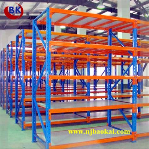 Ce Approved Blueandorange Color Metal Shelf Rack For Industrial Warehouse