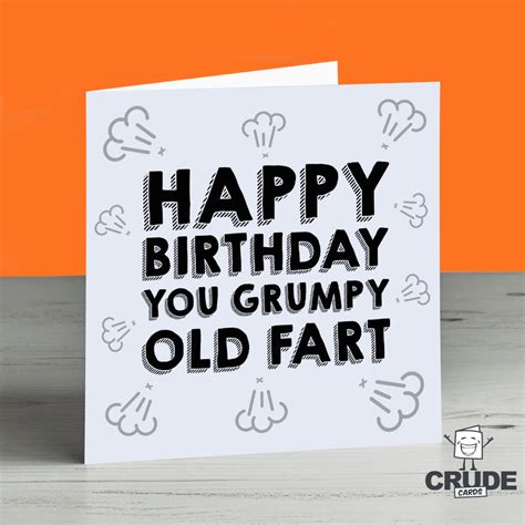 Funny Birthday Card Card For Dad Grumpy Old Fart Old Man Etsy
