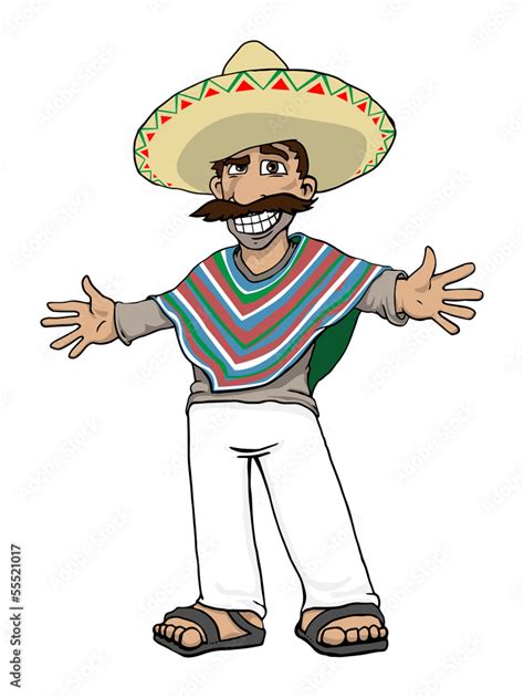 Mexican Cartoon Character Vector Illustration Stock Vector Adobe Stock