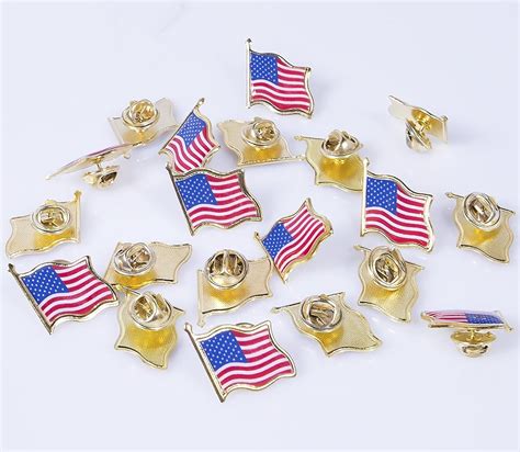 20 Pcs American Flag Lapel Pin United States Usa Waving Flag Pins 20