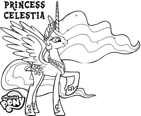 My Little Pony Princess Celestia Printable Coloring Pages Printable