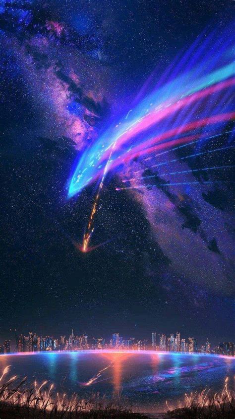 Night Sky Meteor Light Iphone Wallpaper Your Name Wallpaper Your